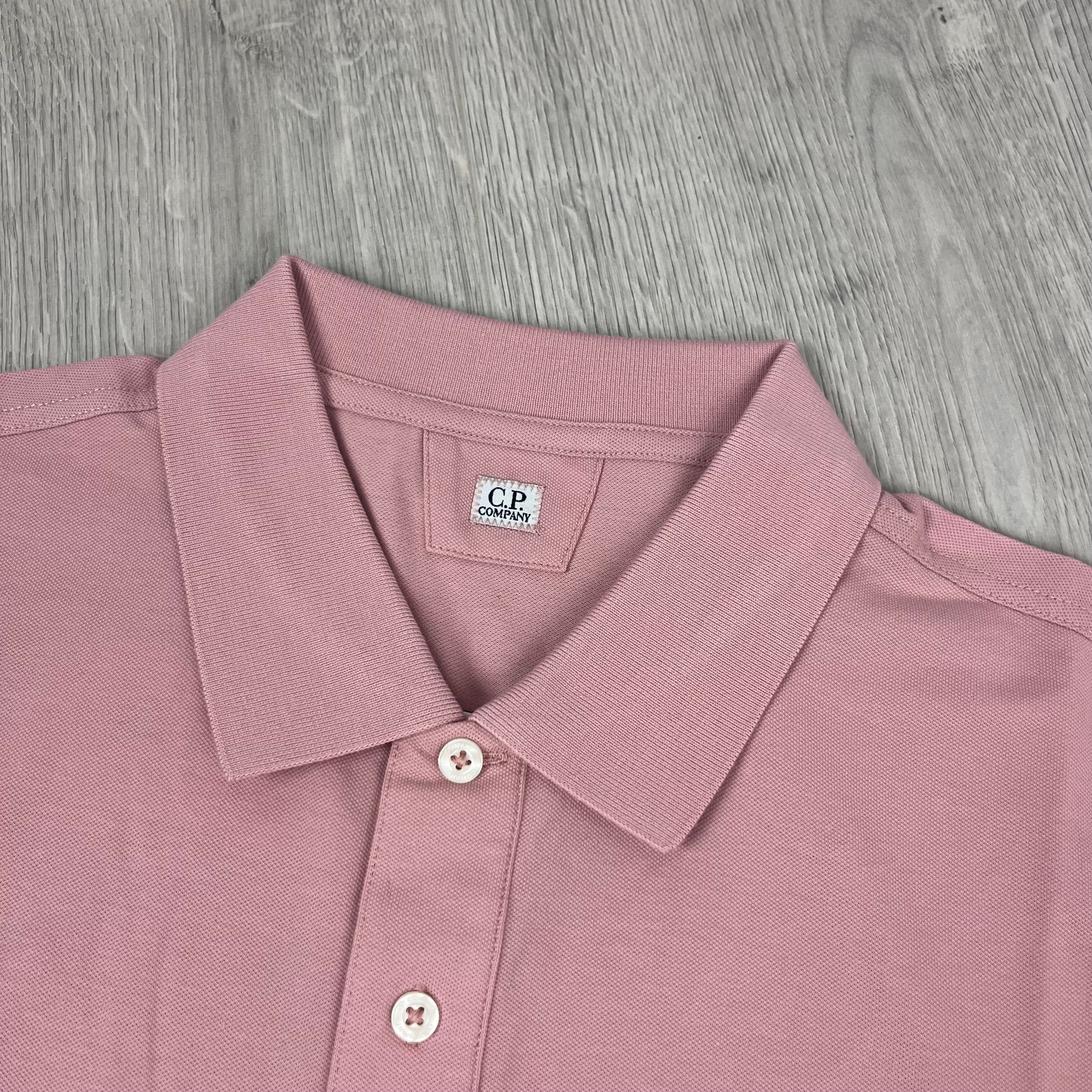 CP Company Piquet Polo Shirt - Misty Rose Ironleague