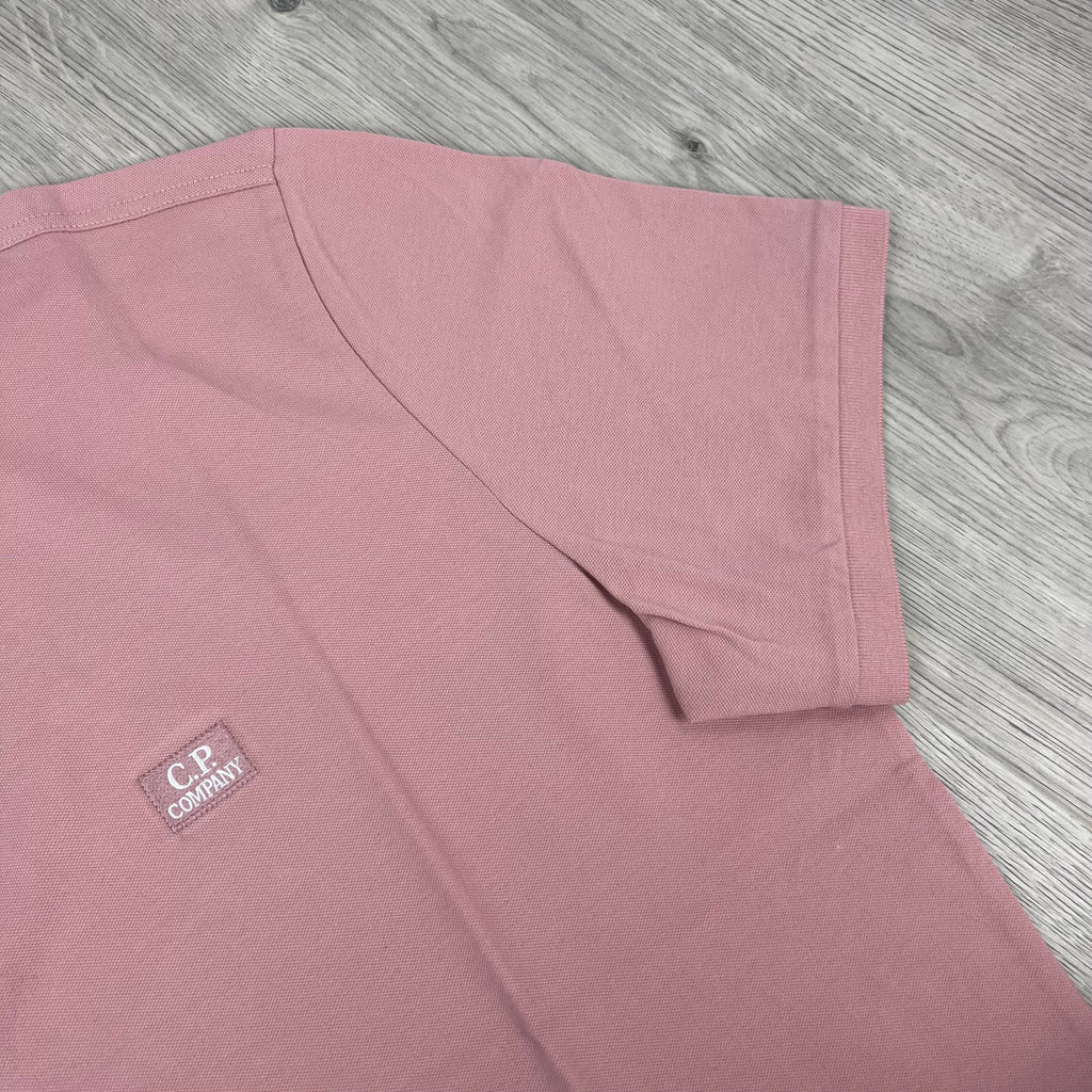 CP Company Piquet Polo Shirt - Misty Rose Ironleague