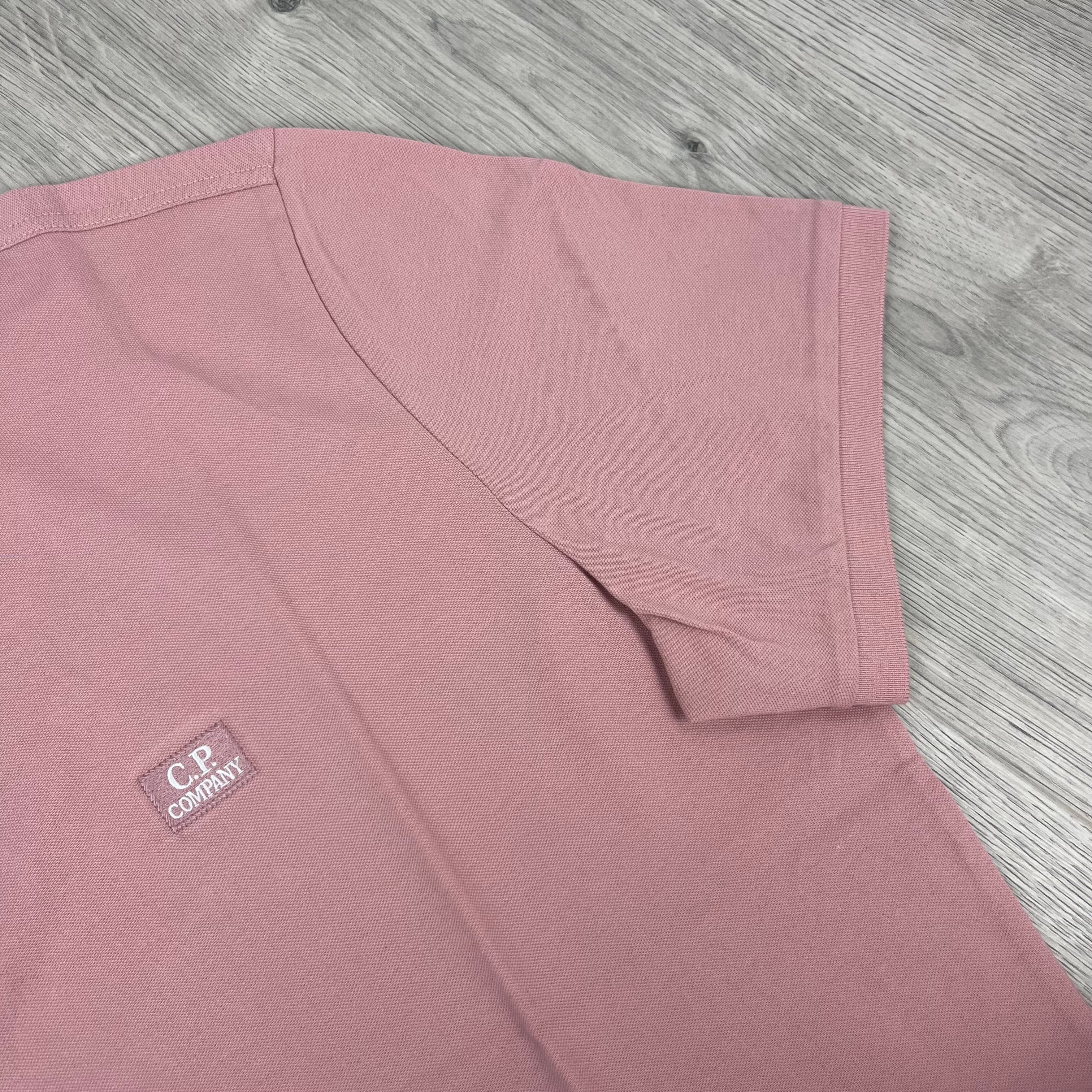 CP Company Piquet Polo Shirt - Misty Rose Ironleague