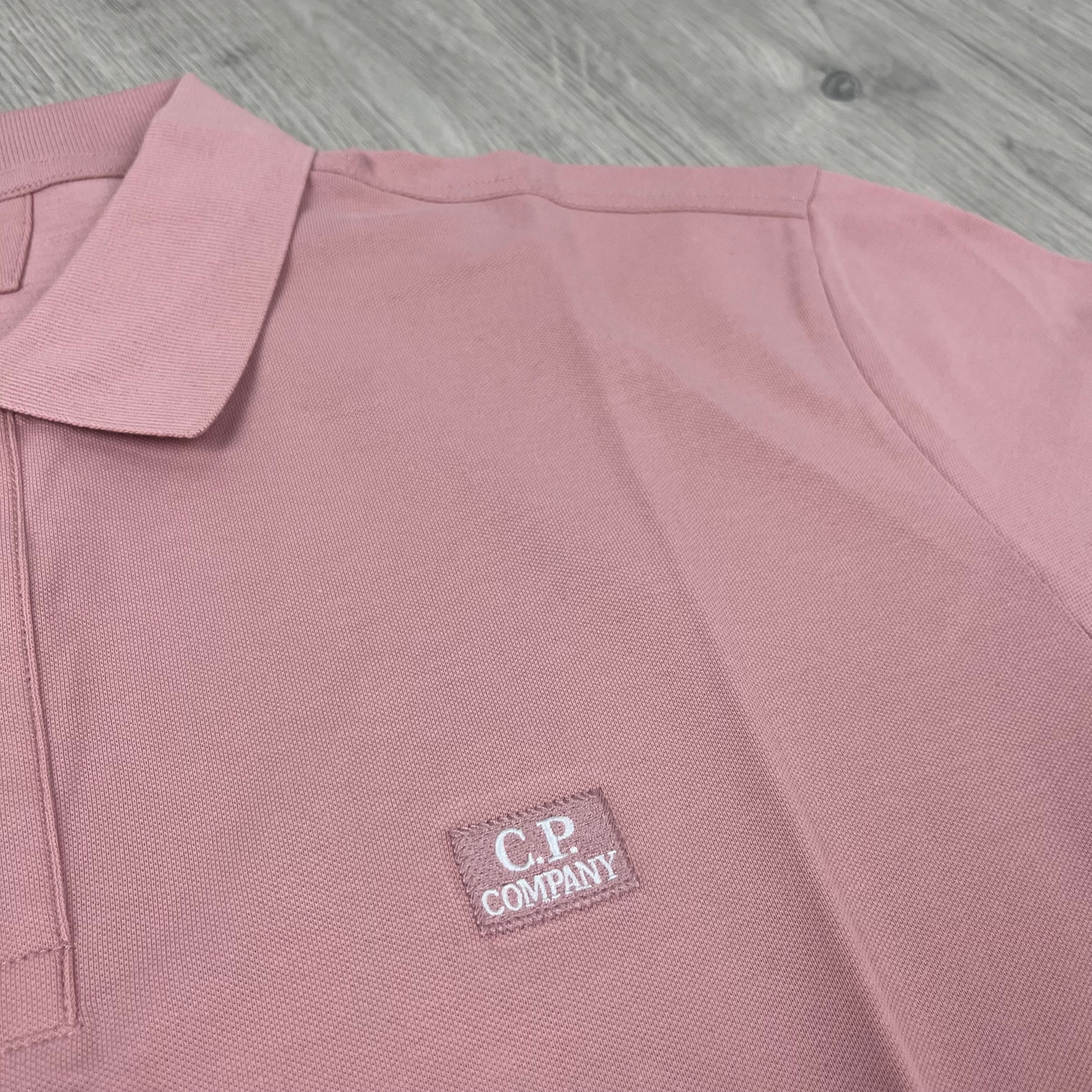 CP Company Piquet Polo Shirt - Misty Rose Ironleague