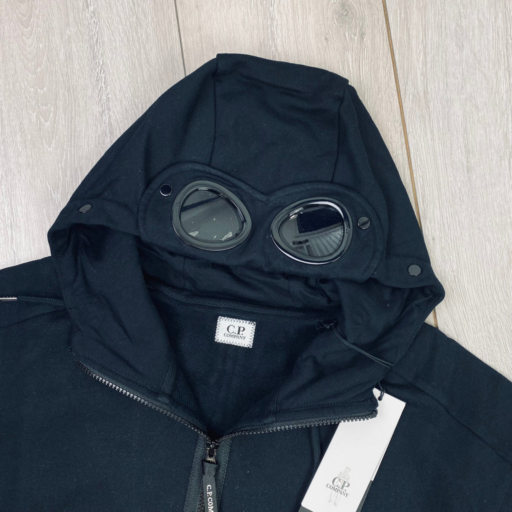 CP Company Raised Fleece Goggle Hoodie - Black Ironleague