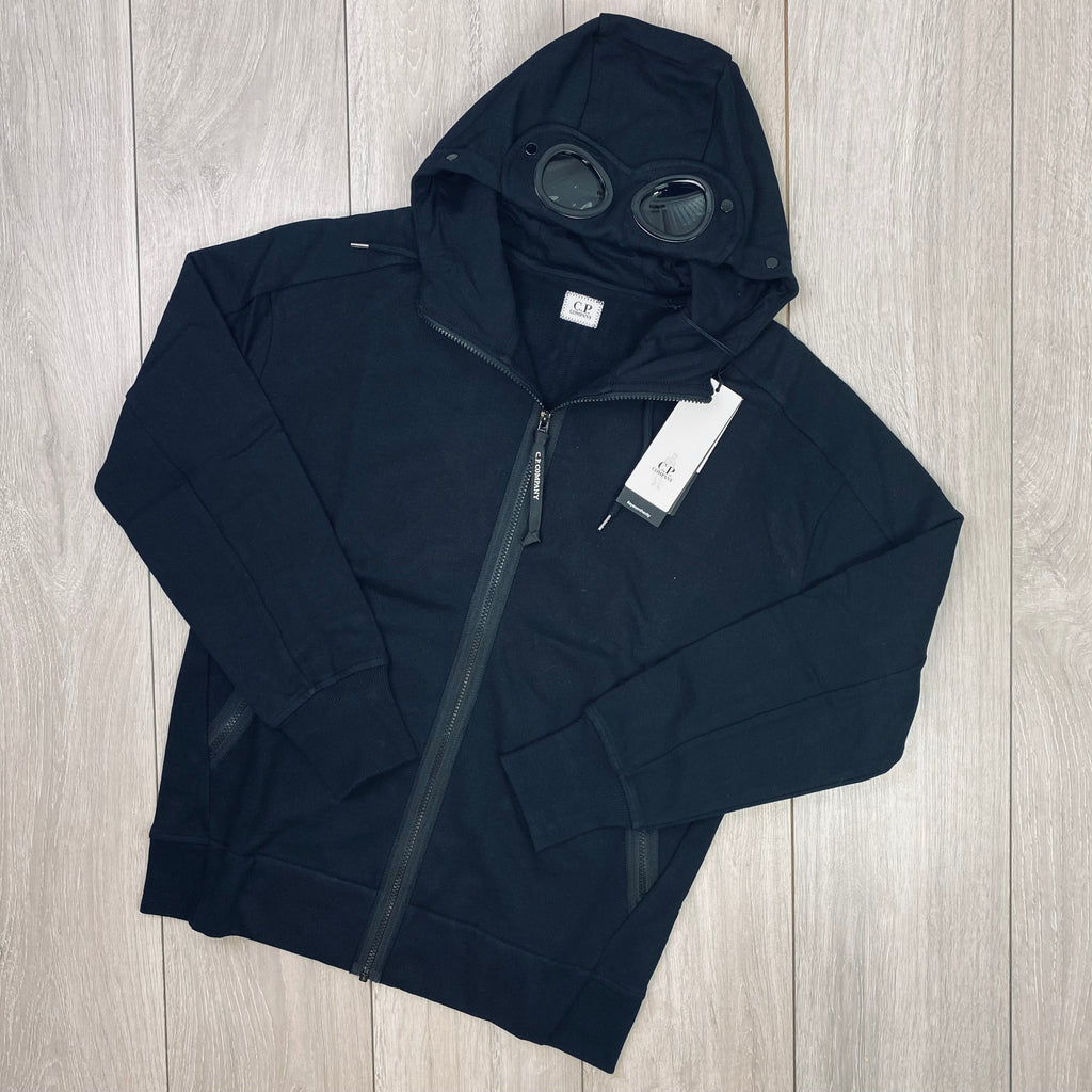 CP Company Raised Fleece Goggle Hoodie - Black Ironleague