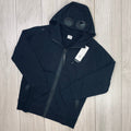 CP Company Raised Fleece Goggle Hoodie - Black Ironleague