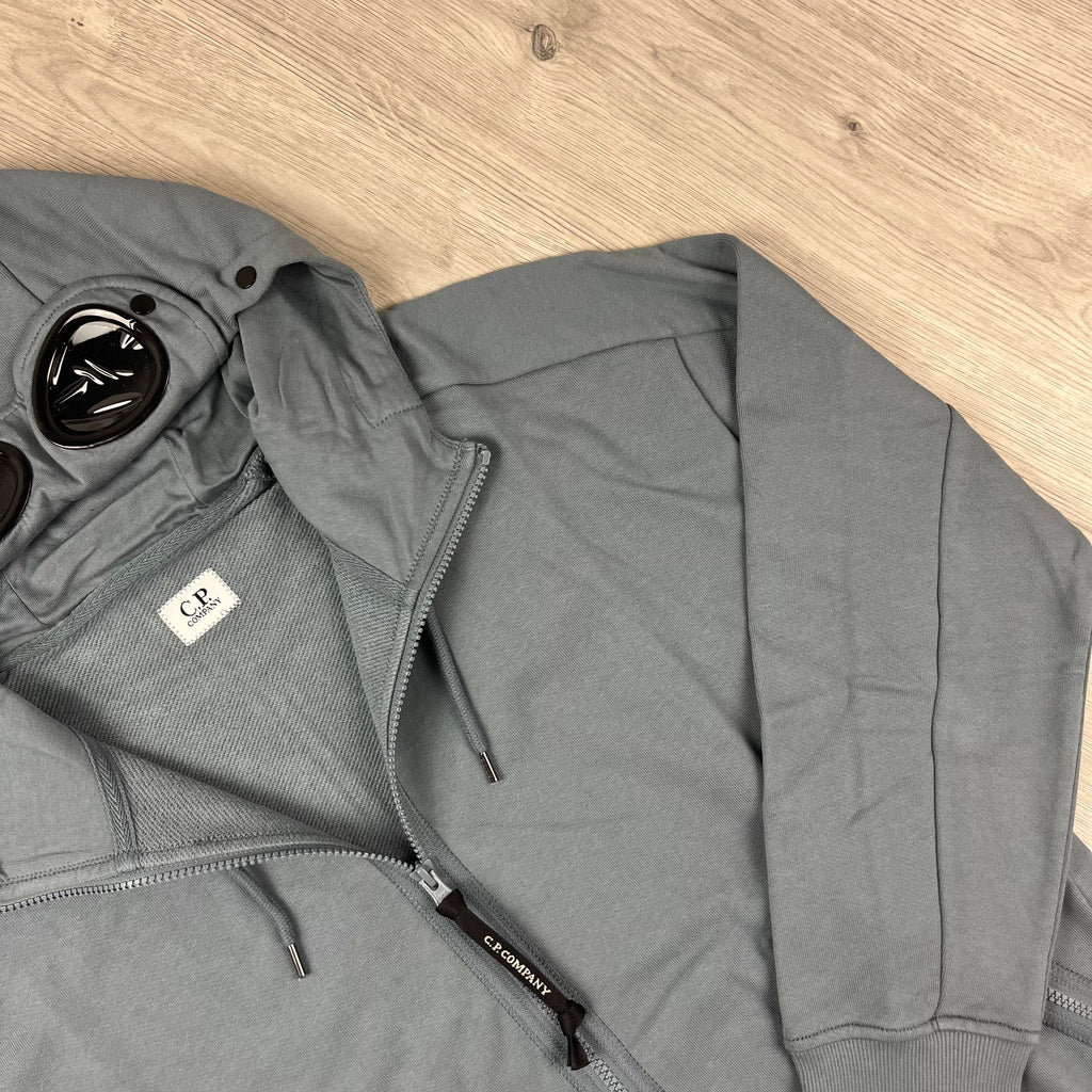 CP Company Raised Fleece Goggle Hoodie - Stormy Ironleague