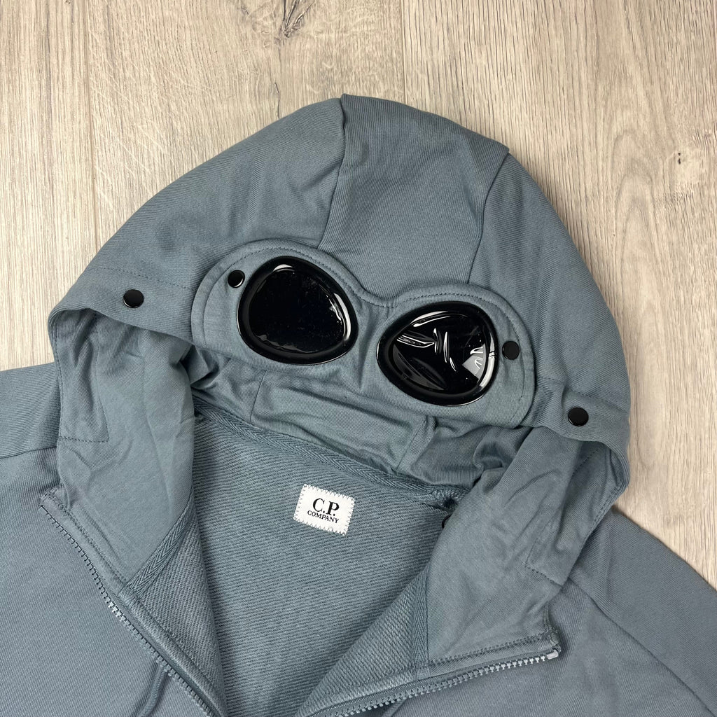 CP Company Raised Fleece Goggle Hoodie - Stormy Ironleague