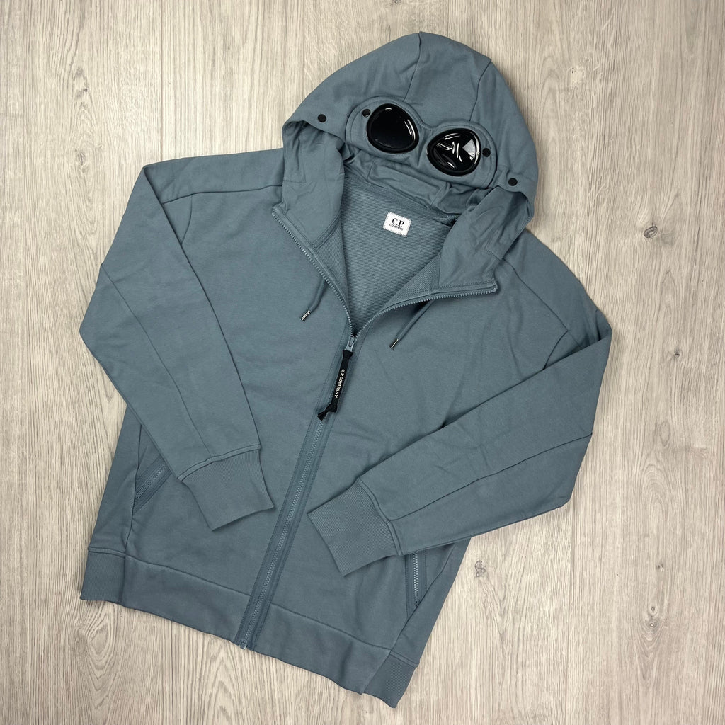 CP Company Raised Fleece Goggle Hoodie - Stormy Ironleague