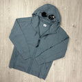 CP Company Raised Fleece Goggle Hoodie - Stormy Ironleague