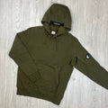 CP Company Raised Fleece Hoodie - Ivy Green Ironleague