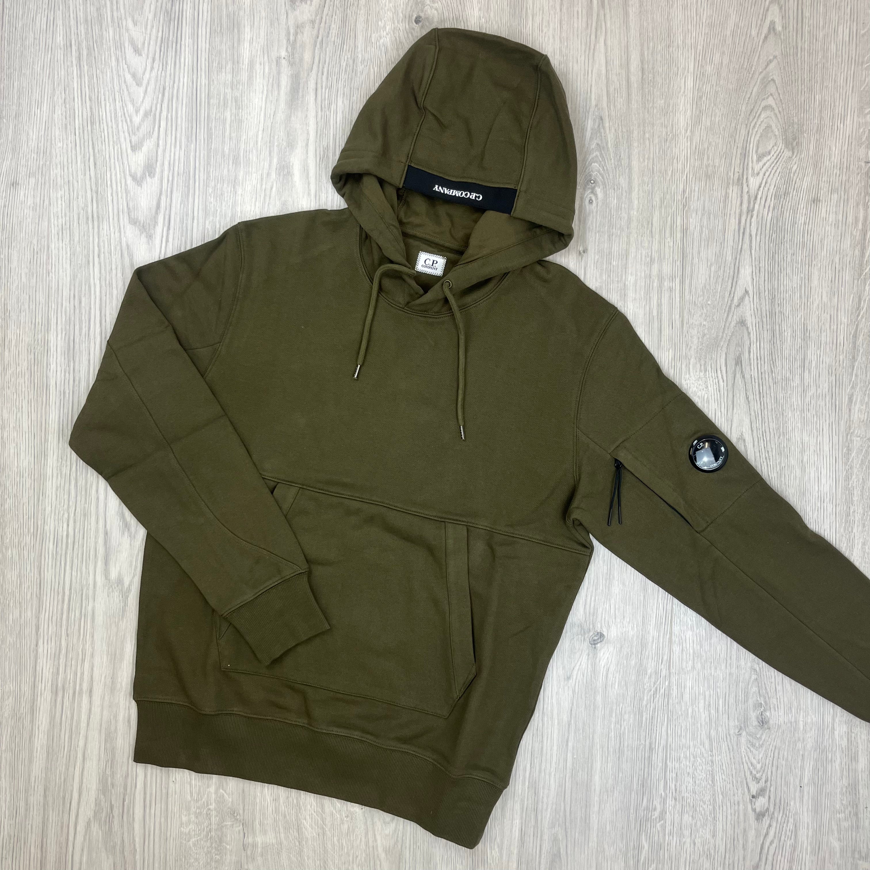 CP Company Raised Fleece Hoodie - Ivy Green Ironleague