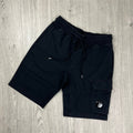 CP Company Raised Fleece Jersey Shorts - Black Ironleague