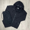 CP Company Raised Fleece Tracksuit - Black Ironleague