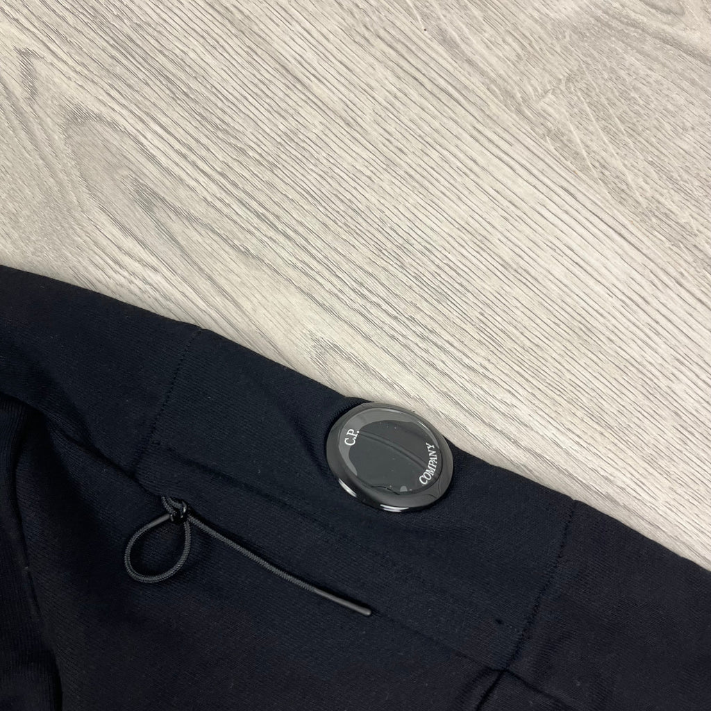 CP Company Raised Fleece Zip Hoodie - Black Ironleague