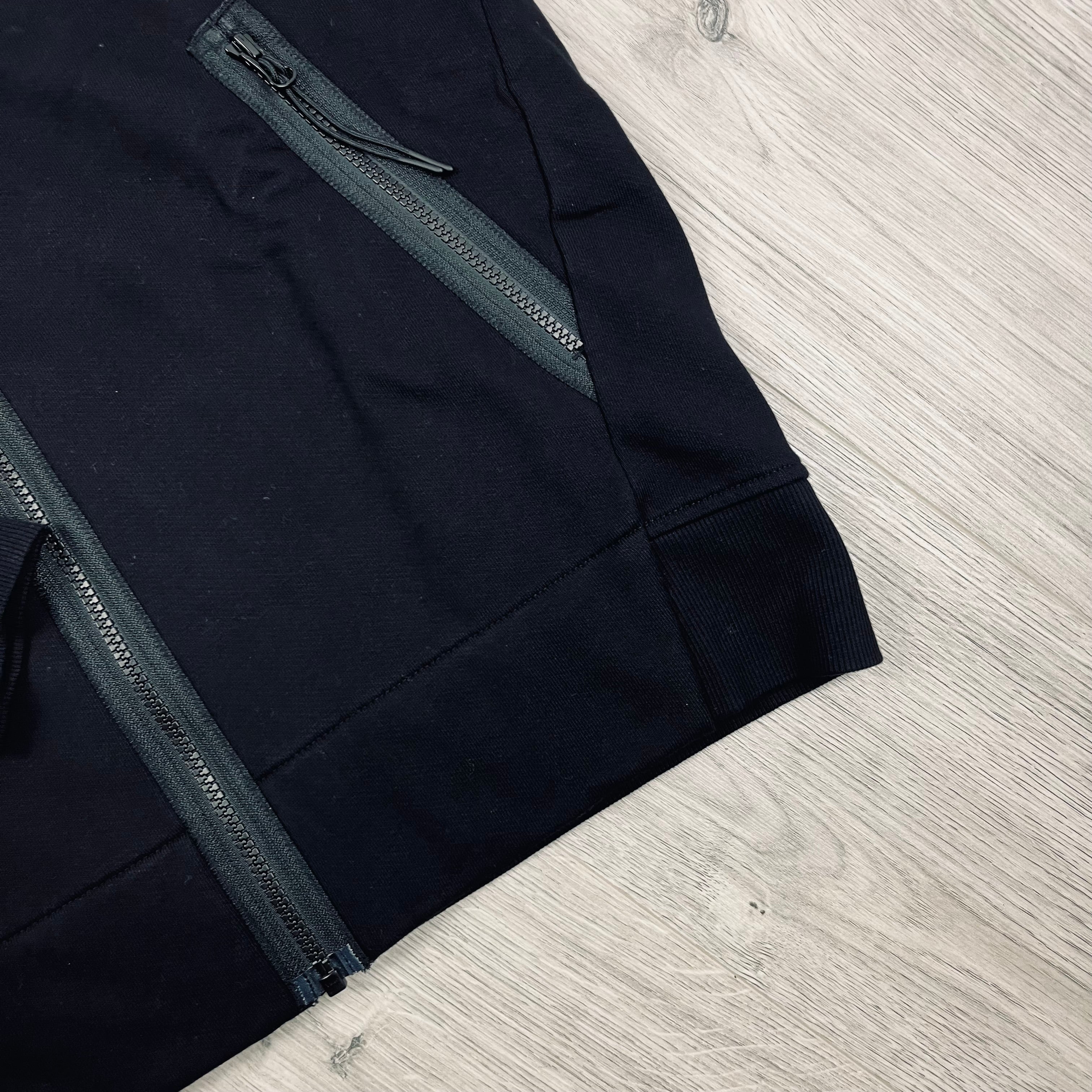 CP Company Raised Fleece Zip Hoodie - Black Ironleague