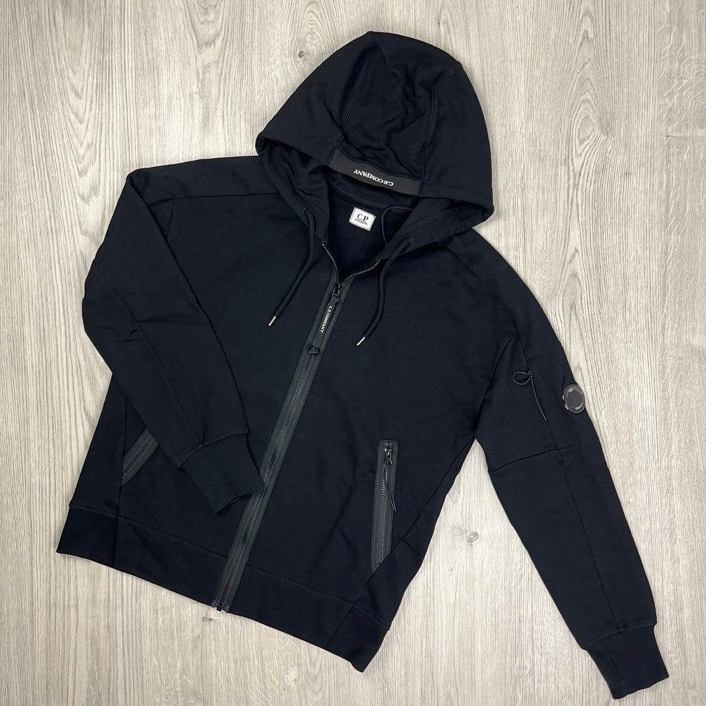 CP Company Raised Fleece Zip Hoodie - Black Ironleague