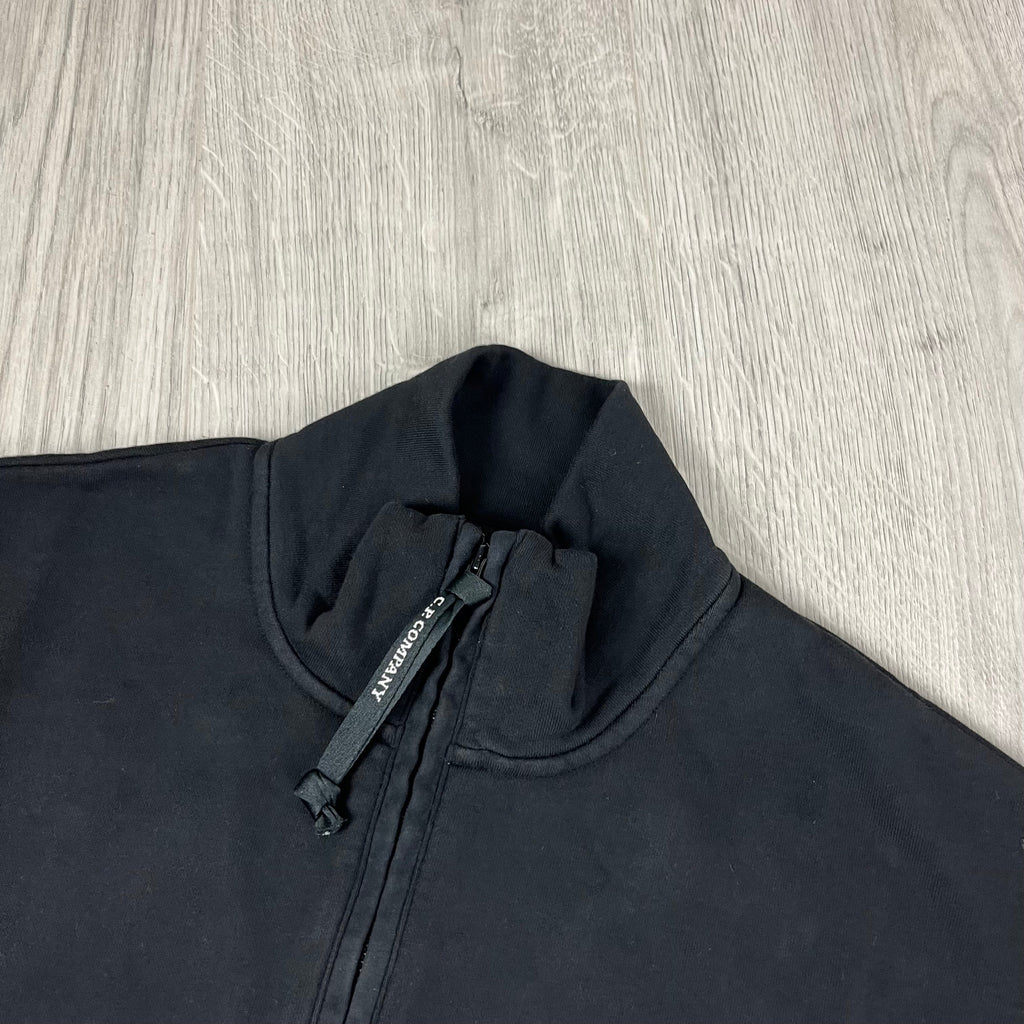 CP Company Raised Fleece Zip Sweatshirt - Black Ironleague