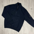 CP Company Raised Fleece Zip Sweatshirt - Navy Ironleague