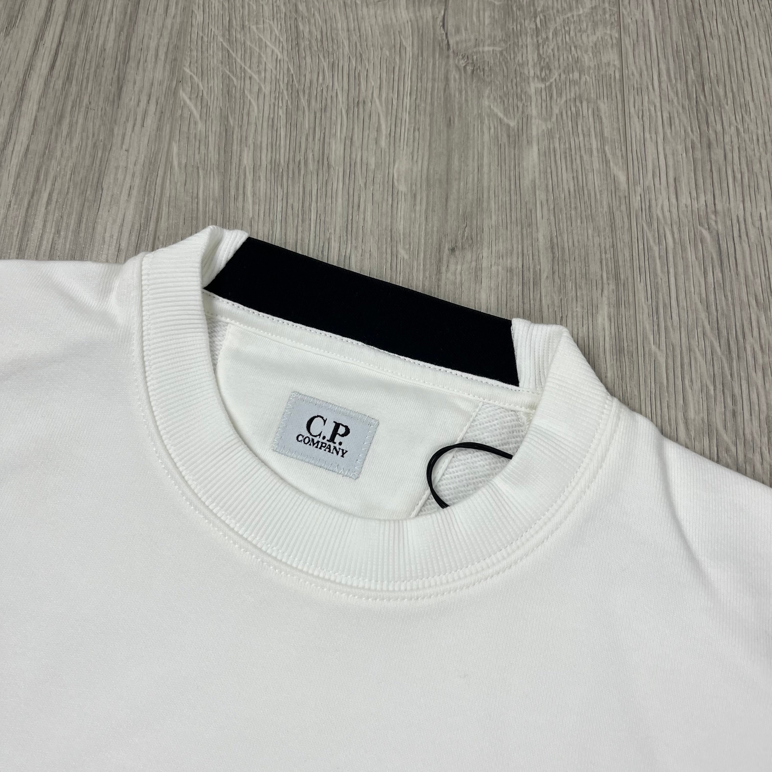 CP Company Raised Fleece Sweatshirt - White Ironleague