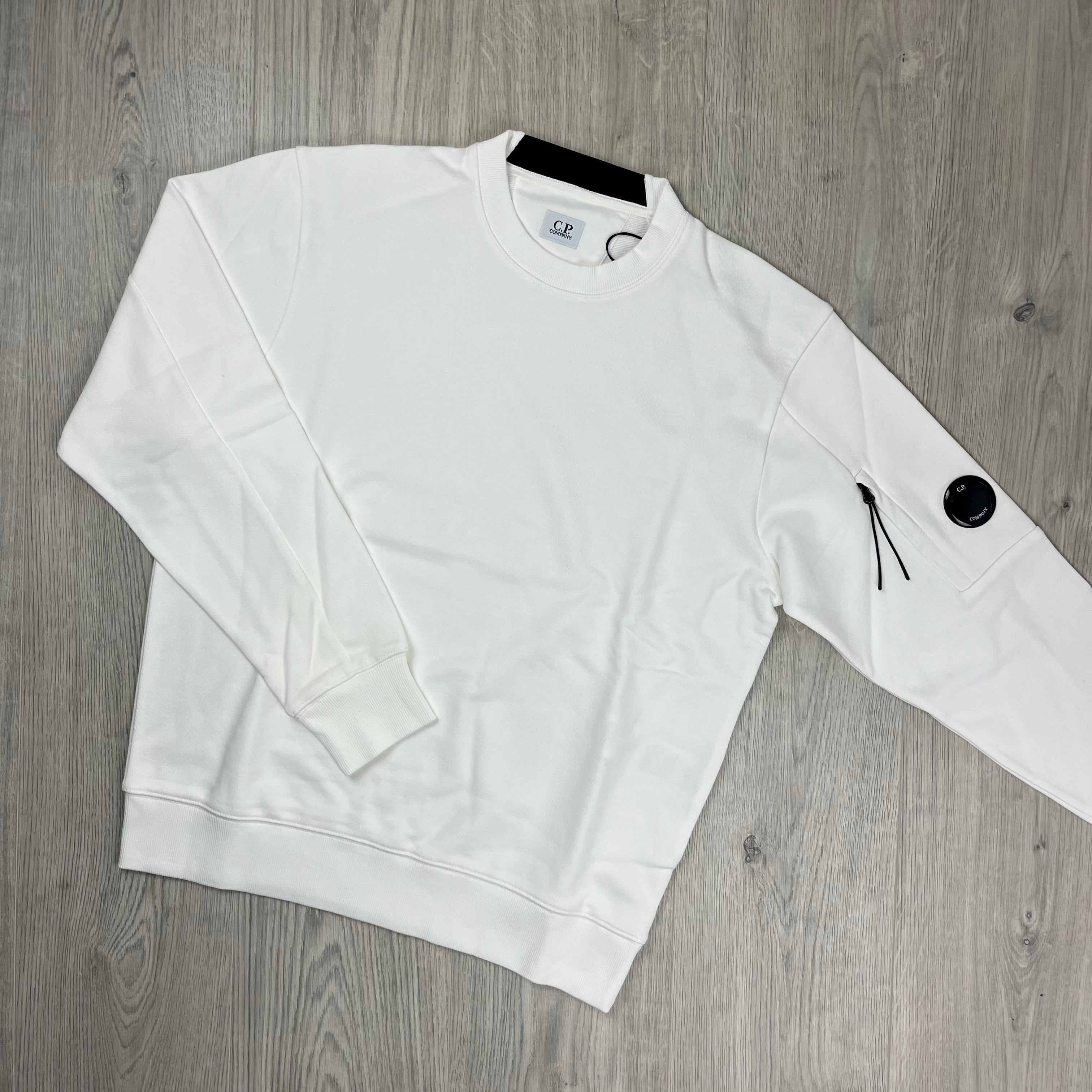 CP Company Raised Fleece Sweatshirt - White Ironleague