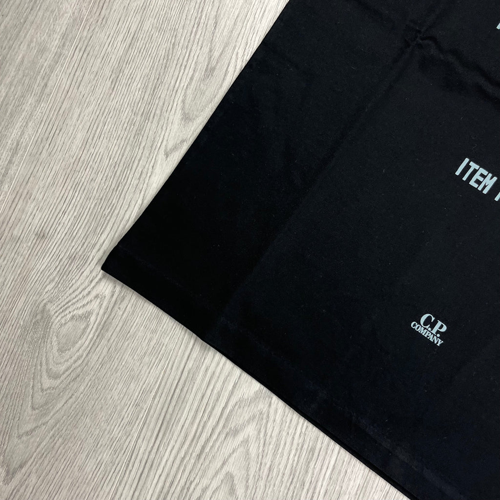 CP Company Typo T-Shirt - Black Ironleague