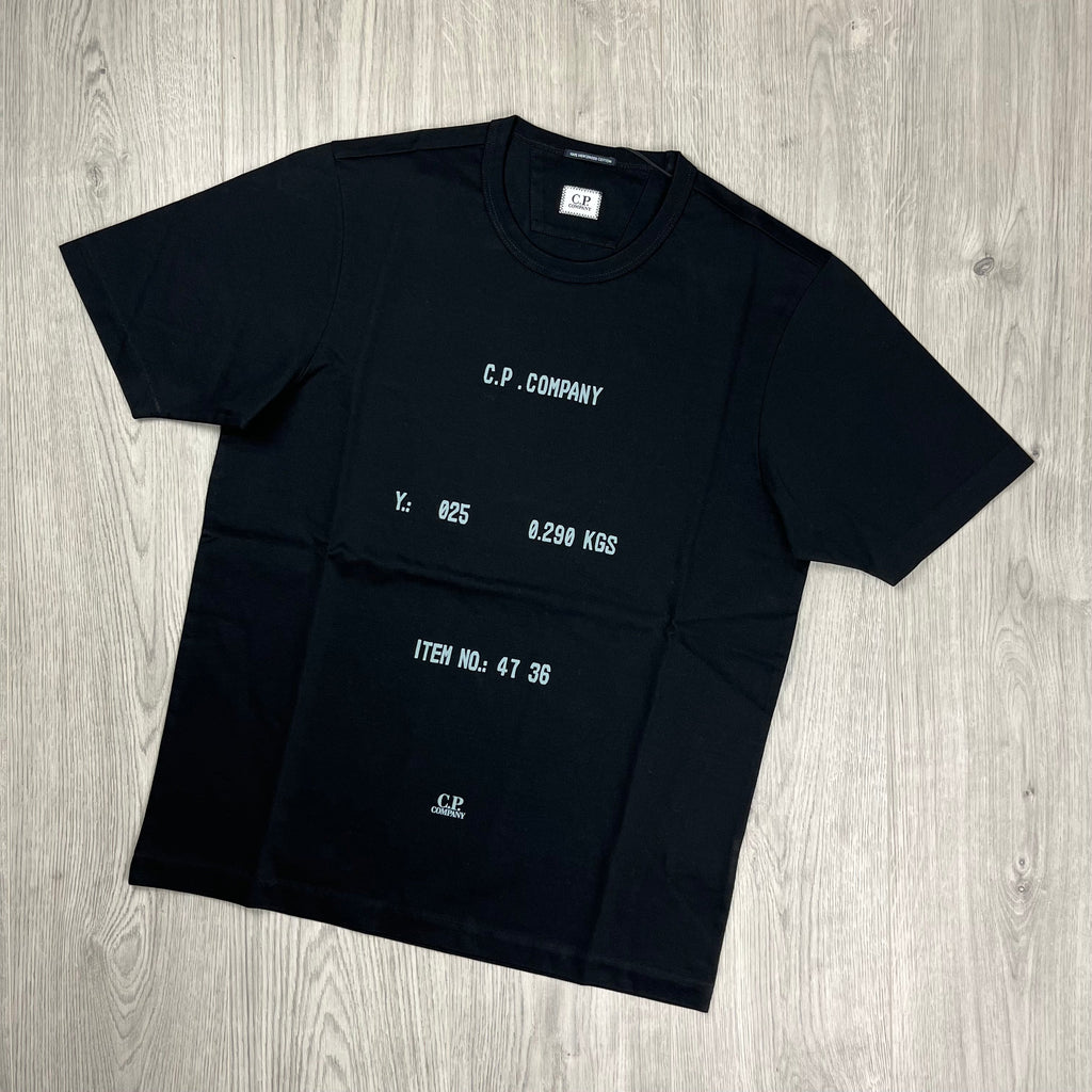 CP Company Typo T-Shirt - Black Ironleague