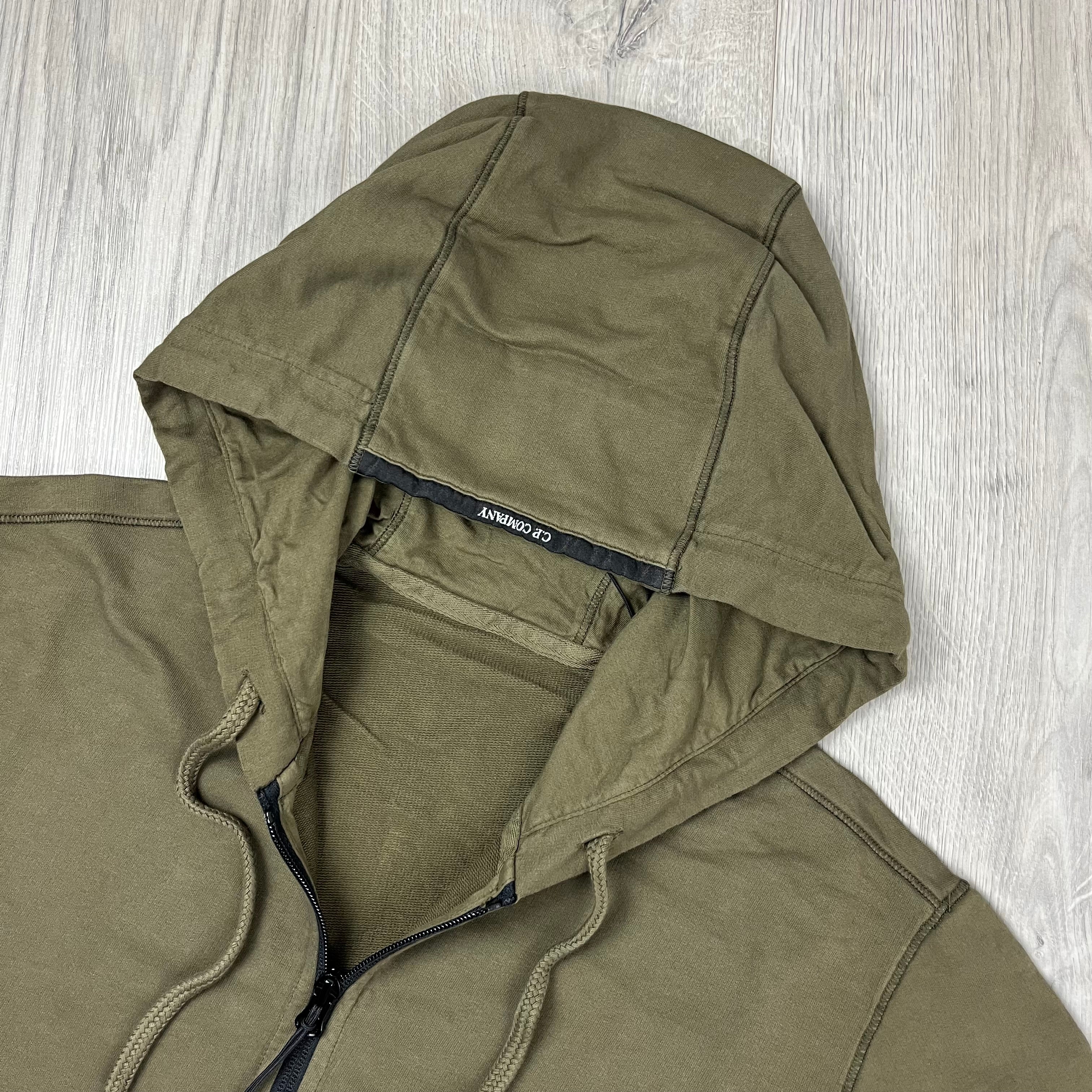 CP Company Light Fleece Zip Hoodie - Ivy Green Ironleague