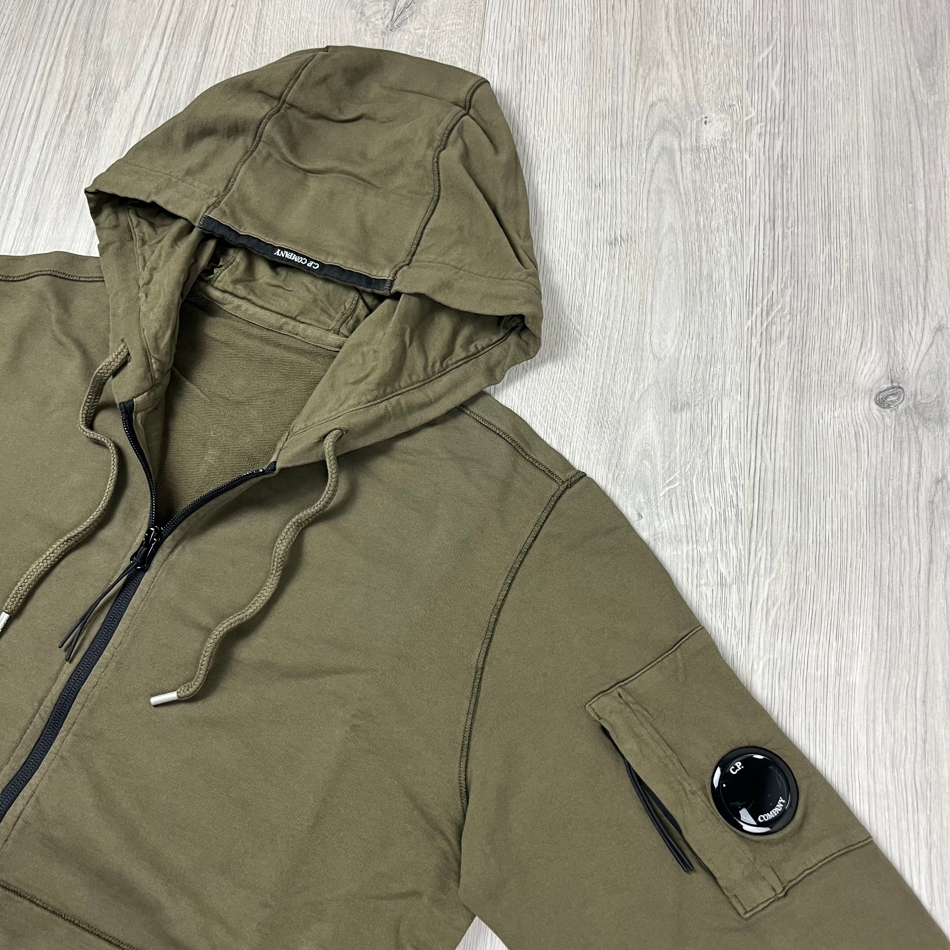 CP Company Light Fleece Zip Hoodie - Ivy Green Ironleague