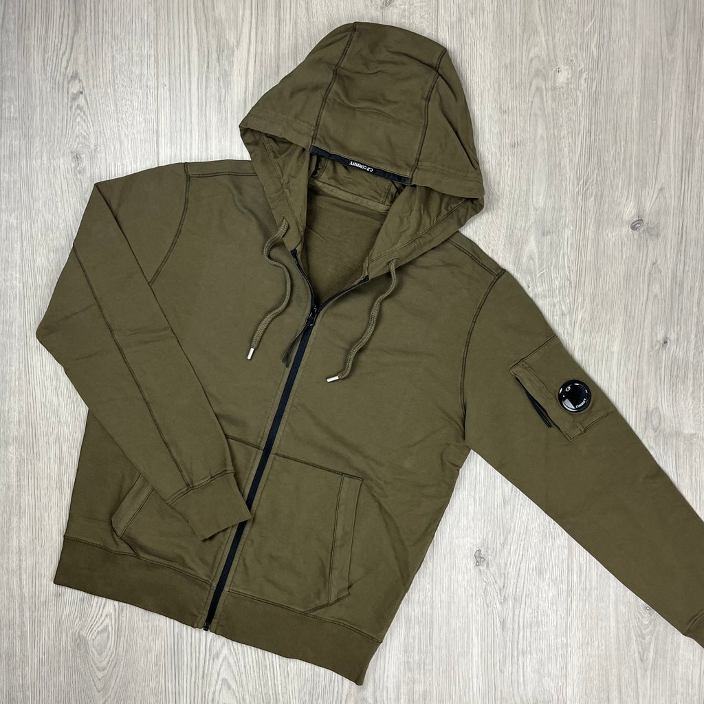 CP Company Light Fleece Zip Hoodie - Ivy Green Ironleague