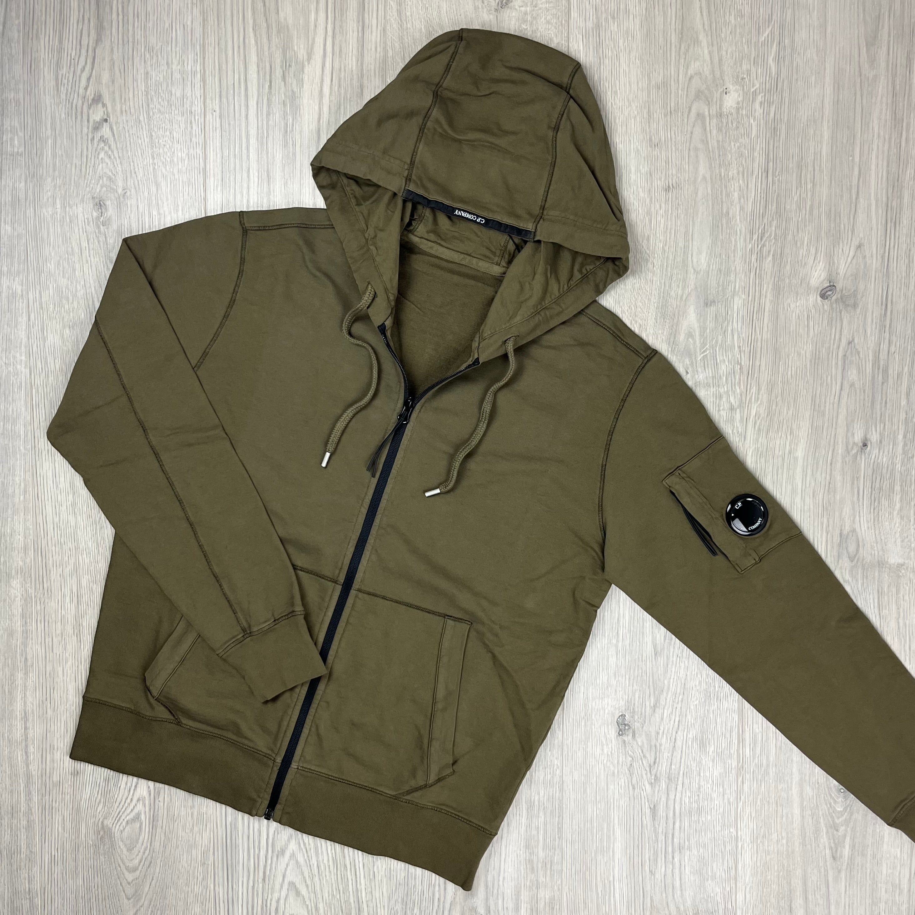 CP Company Light Fleece Zip Hoodie - Ivy Green Ironleague