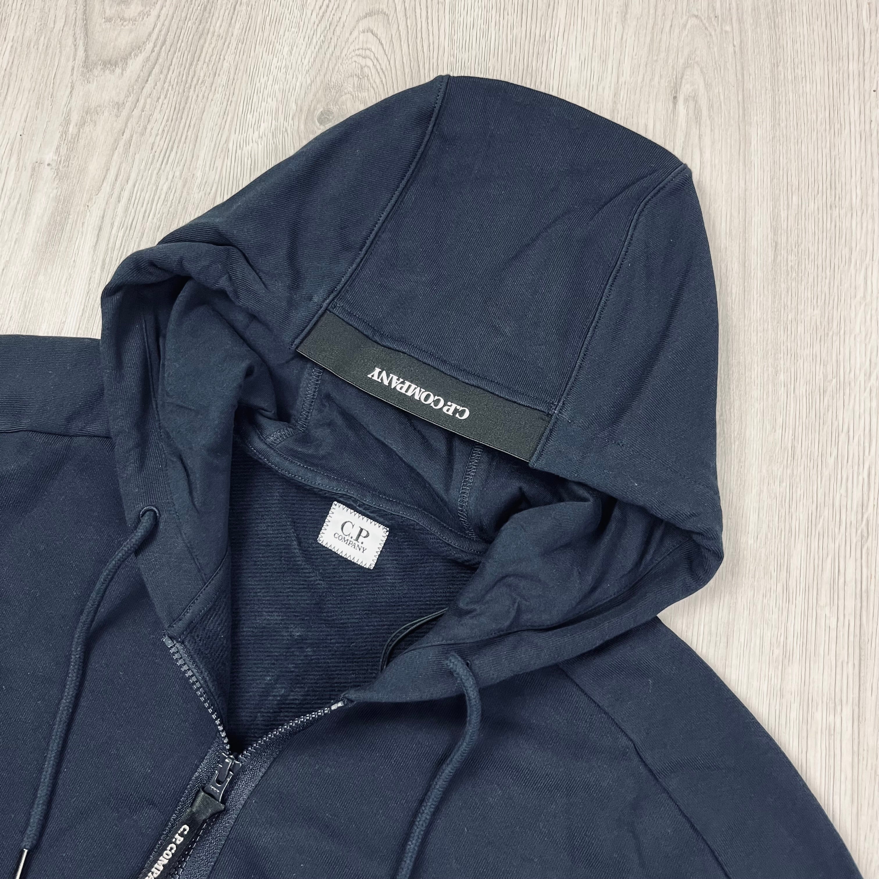CP Company Raised Fleece Zip Hoodie - Navy Ironleague