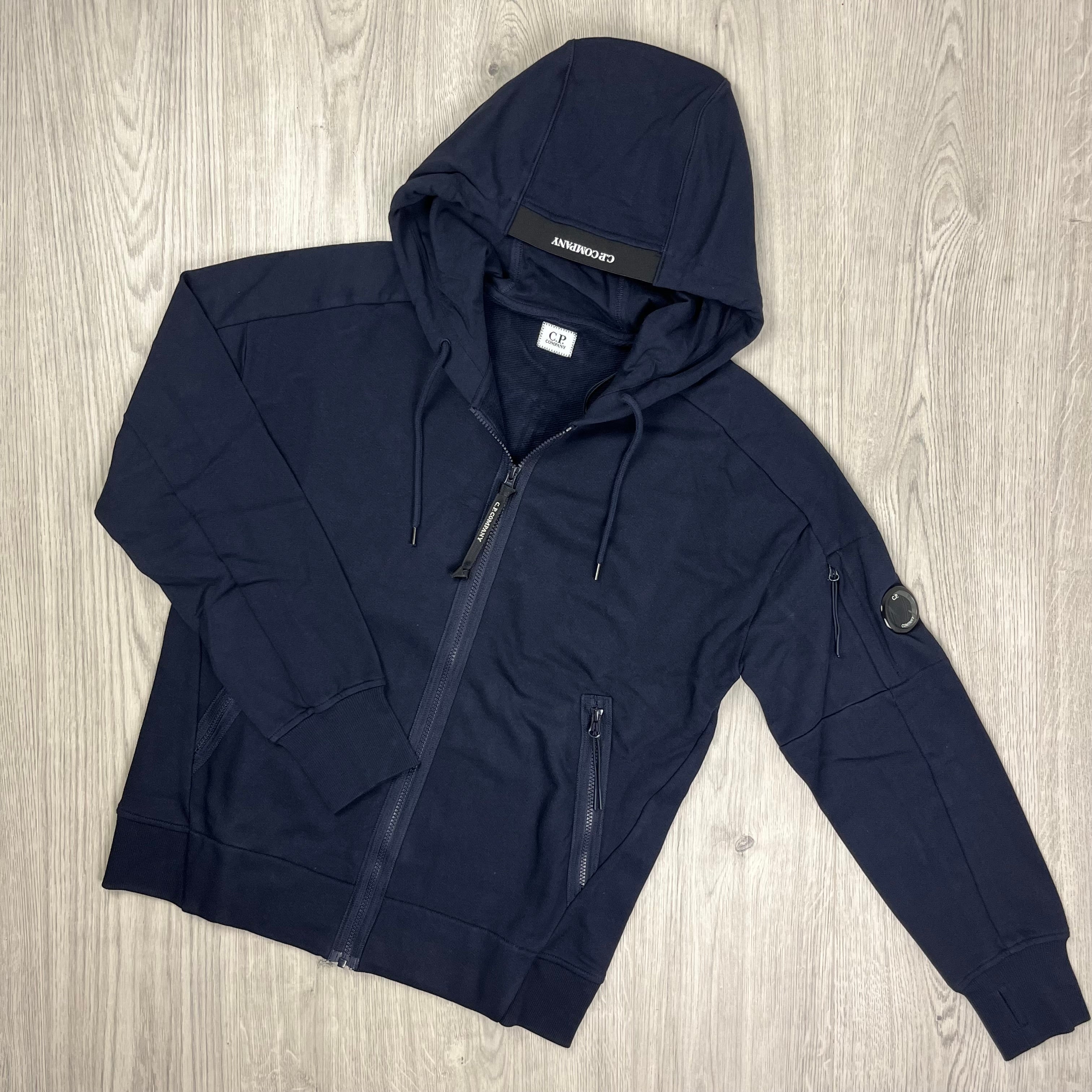 CP Company Raised Fleece Zip Hoodie - Navy Ironleague