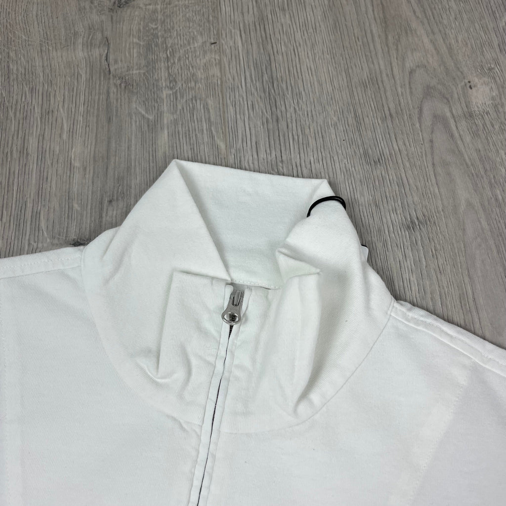CP Company Zip Polo Shirt - White Ironleague