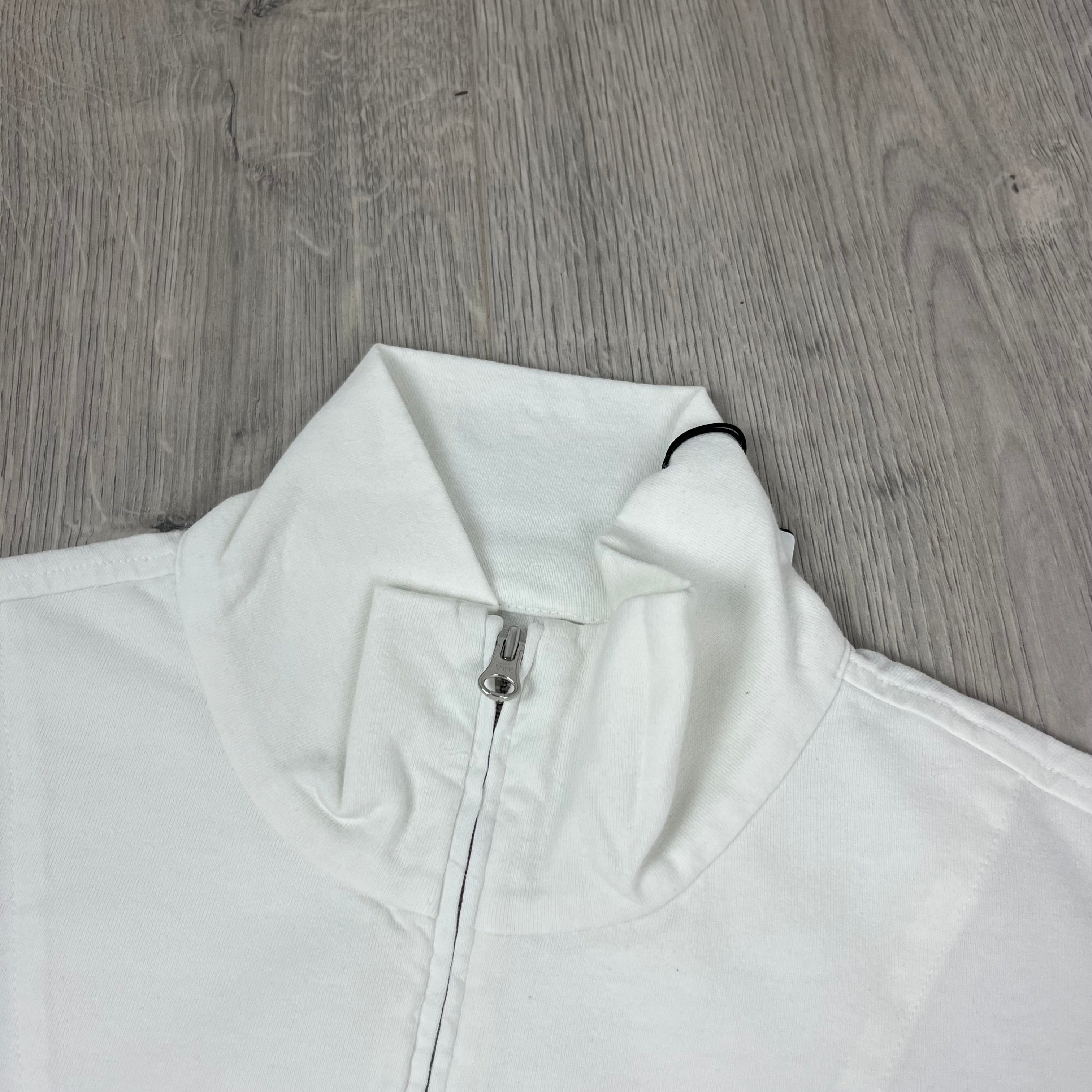 CP Company Zip Polo Shirt - White Ironleague