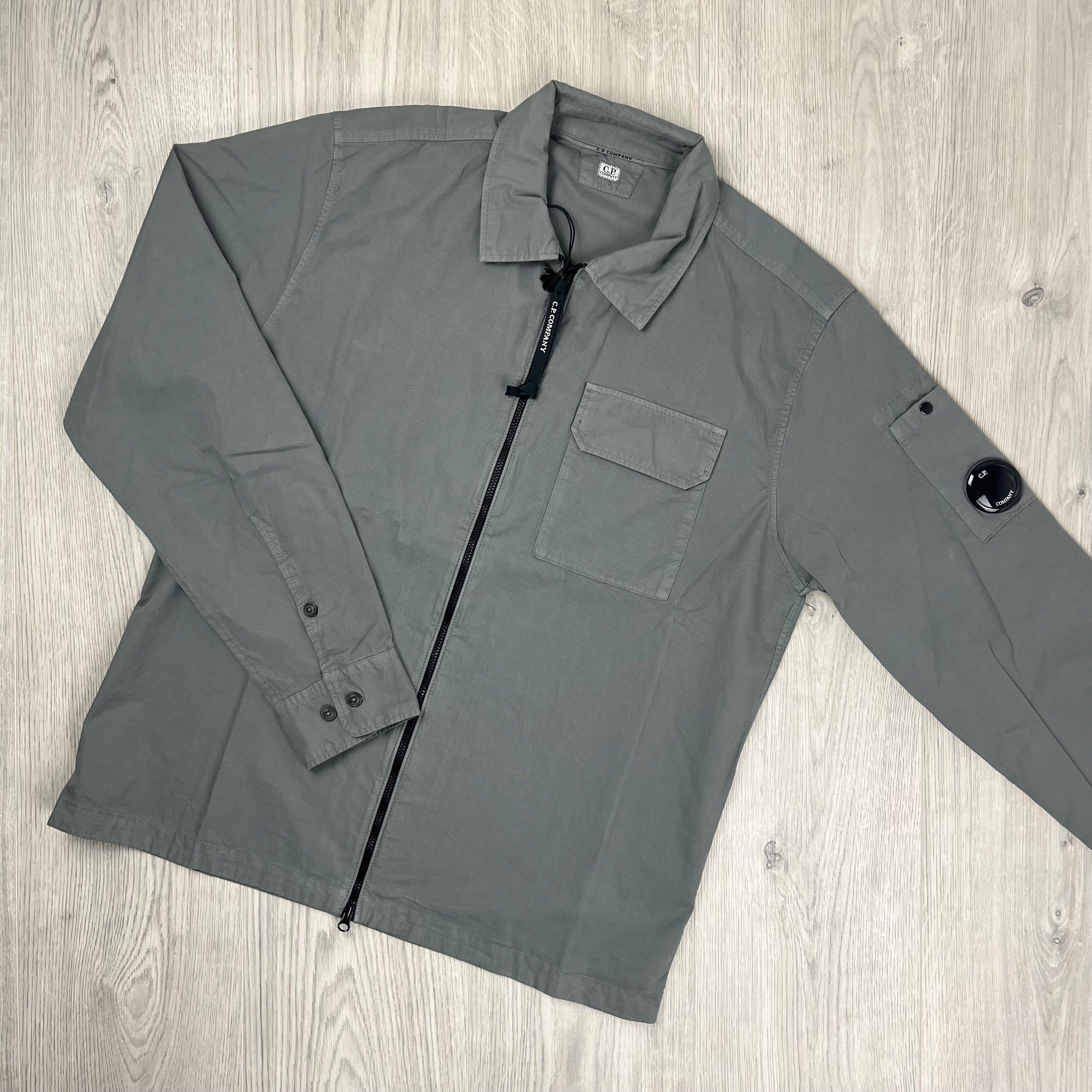 CP Company Zip Overshirt - Smoked Pearl Ironleague