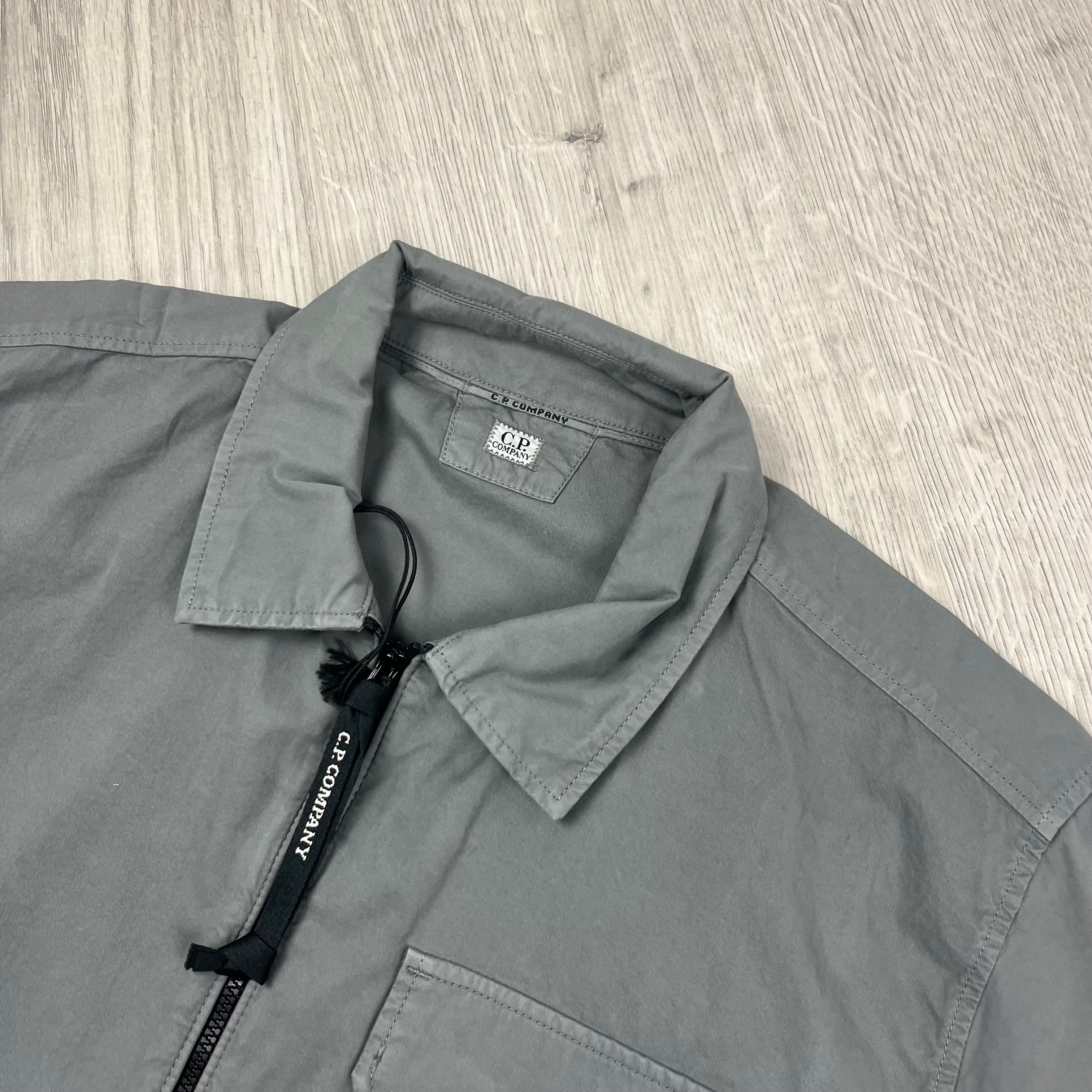 CP Company Zip Overshirt - Smoked Pearl Ironleague