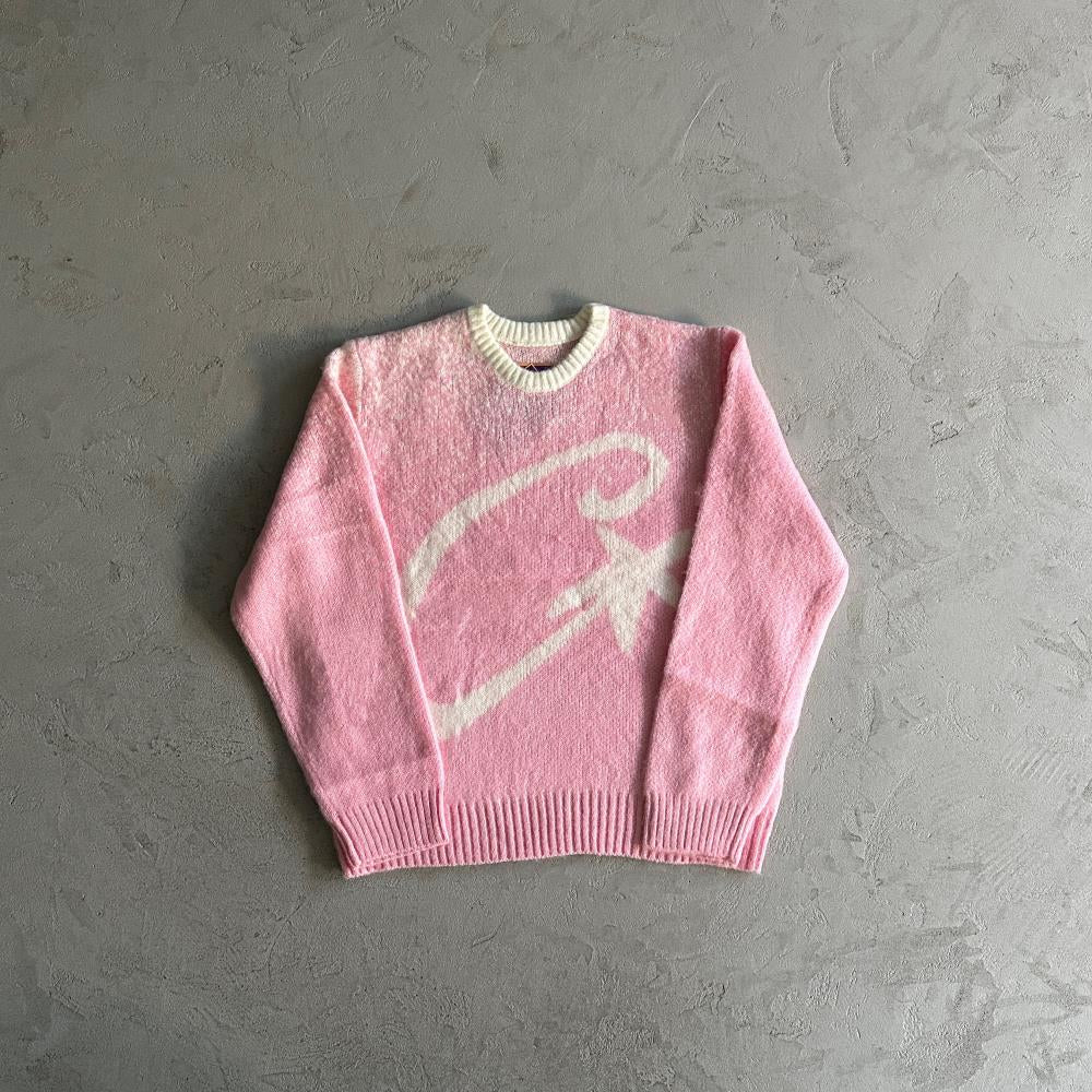 Corteiz C-Star More Hair Knit Sweater - Pink Ironleague