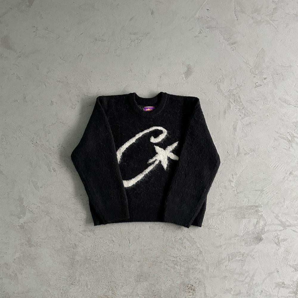 Corteiz C-Star More Hair Knit Sweater - Black Ironleague
