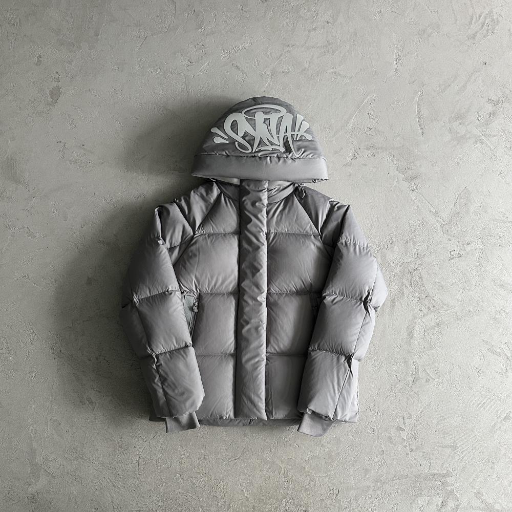 Syna Puffer Coat - Grey/White Ironleague