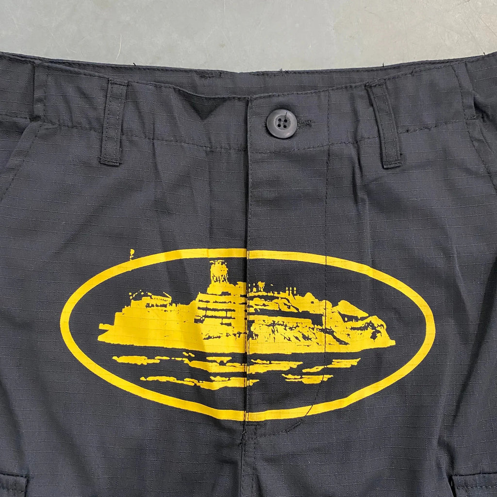Corteiz Mula Guerillaz Shorts - Black/Yellow Ironleague