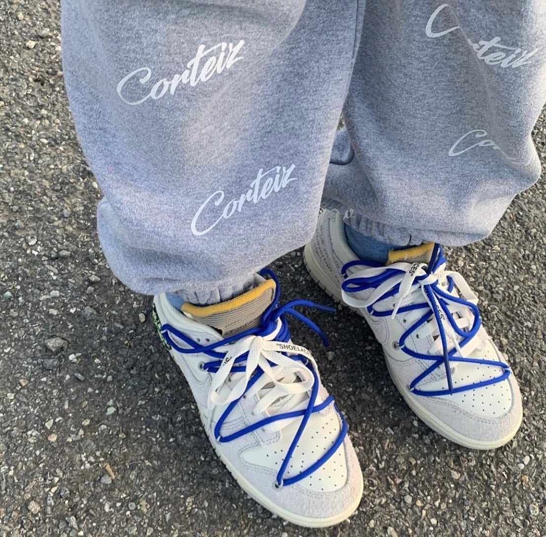 Corteiz All Over Print Joggers - Grey/White Ironleague