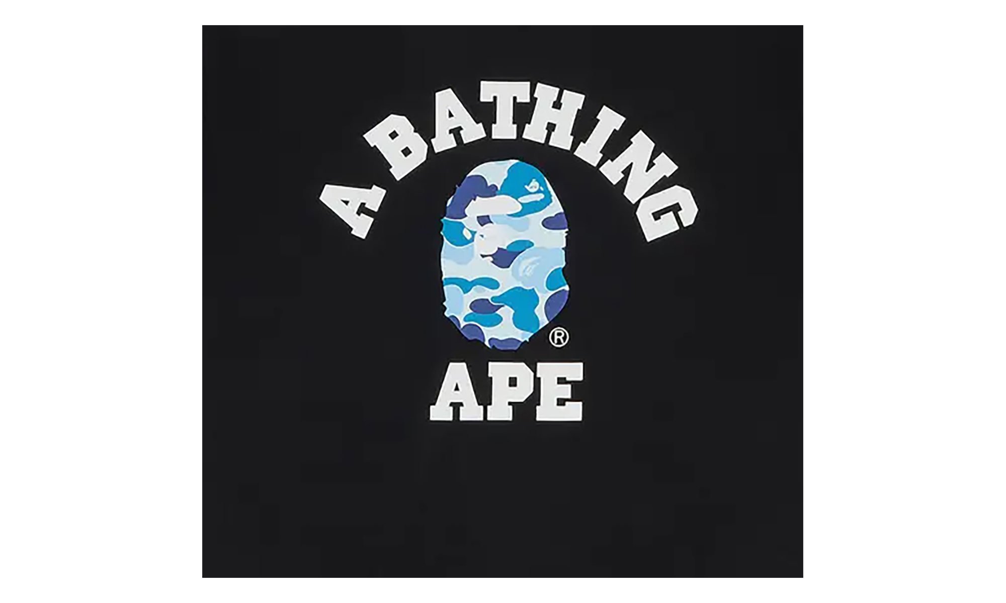 BAPE ABC Camo College Tee Black / Blue 1J30 110 005 BLACK BLUE
