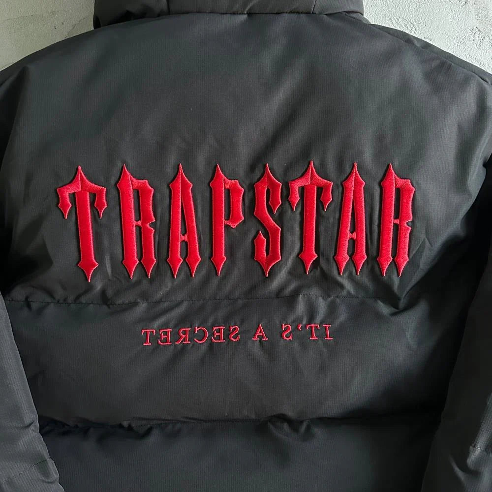 Trapstar Decoded 2.0 Hooded Puffer - Black/Red Ironleague