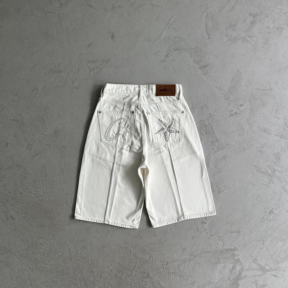 Corteiz Denim Shorts - White Ironleague