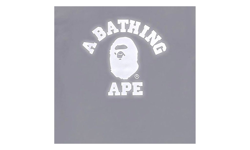 BAPE Reflective On College SS Tee White 0ZXTEM00710XQ WHX