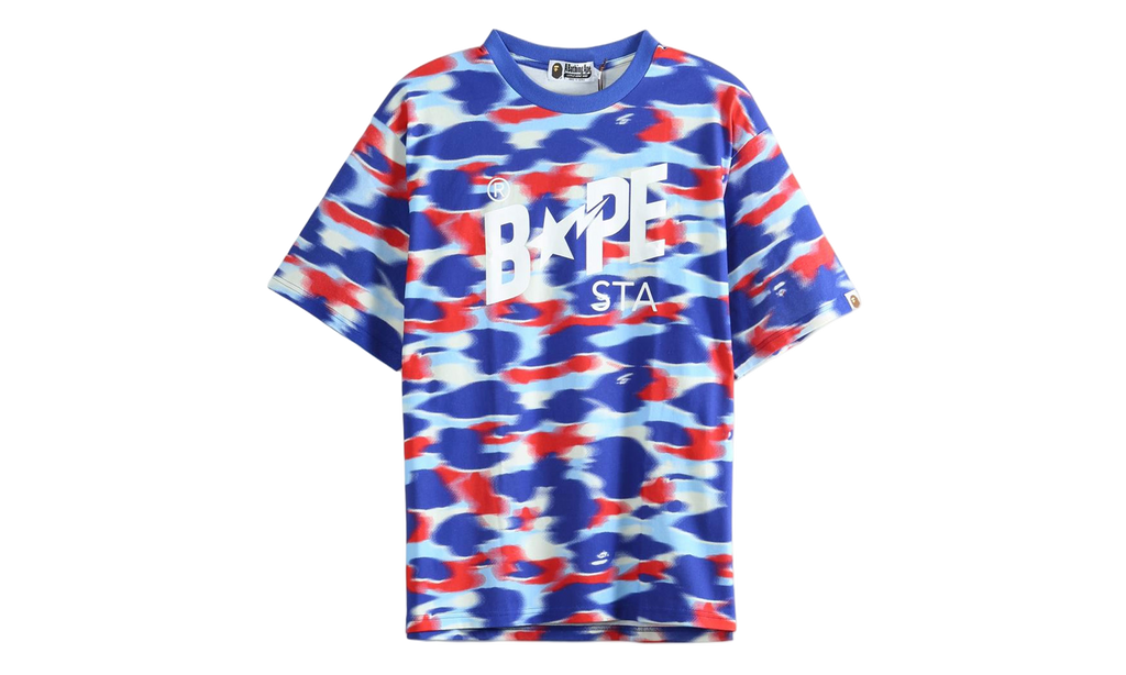 BAPE Screen Camo Sta Logo Relaxed Fit Tee Blue 1M30109304 BLU