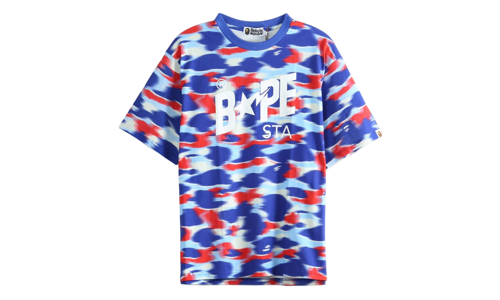 BAPE Screen Camo Sta Logo Relaxed Fit Tee Blue 1M30109304 BLU