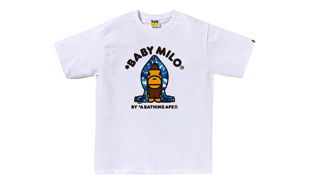 BAPE ABC Camo Milo Hoodie SS Tee White/Blue Camo 0ZXTEMX00510Q WHK
