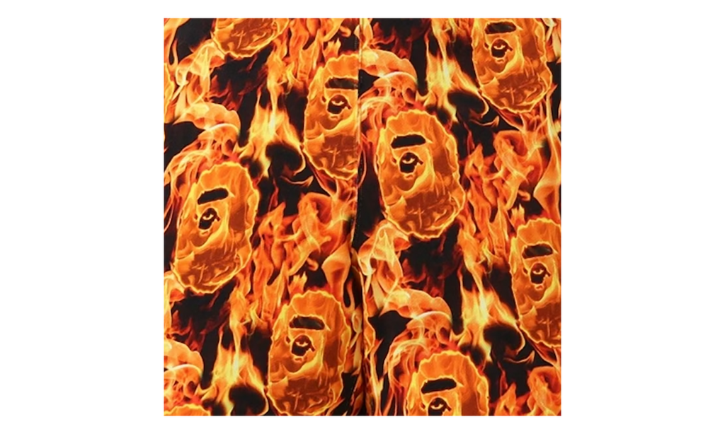 BAPE Flame Wide Sweat Shorts Orange 1G30 153 014 ORANGE