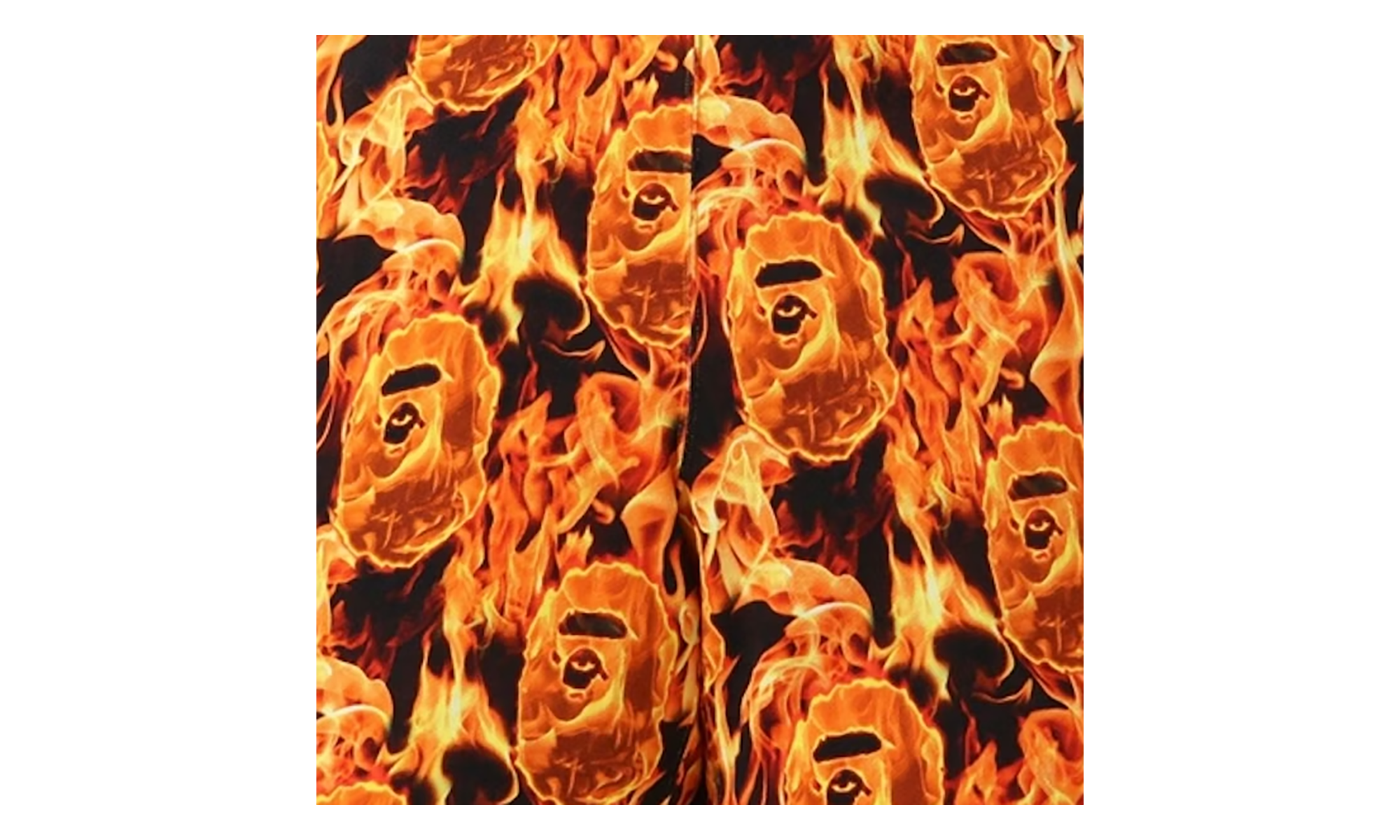 BAPE Flame Wide Sweat Shorts Orange 1G30 153 014 ORANGE