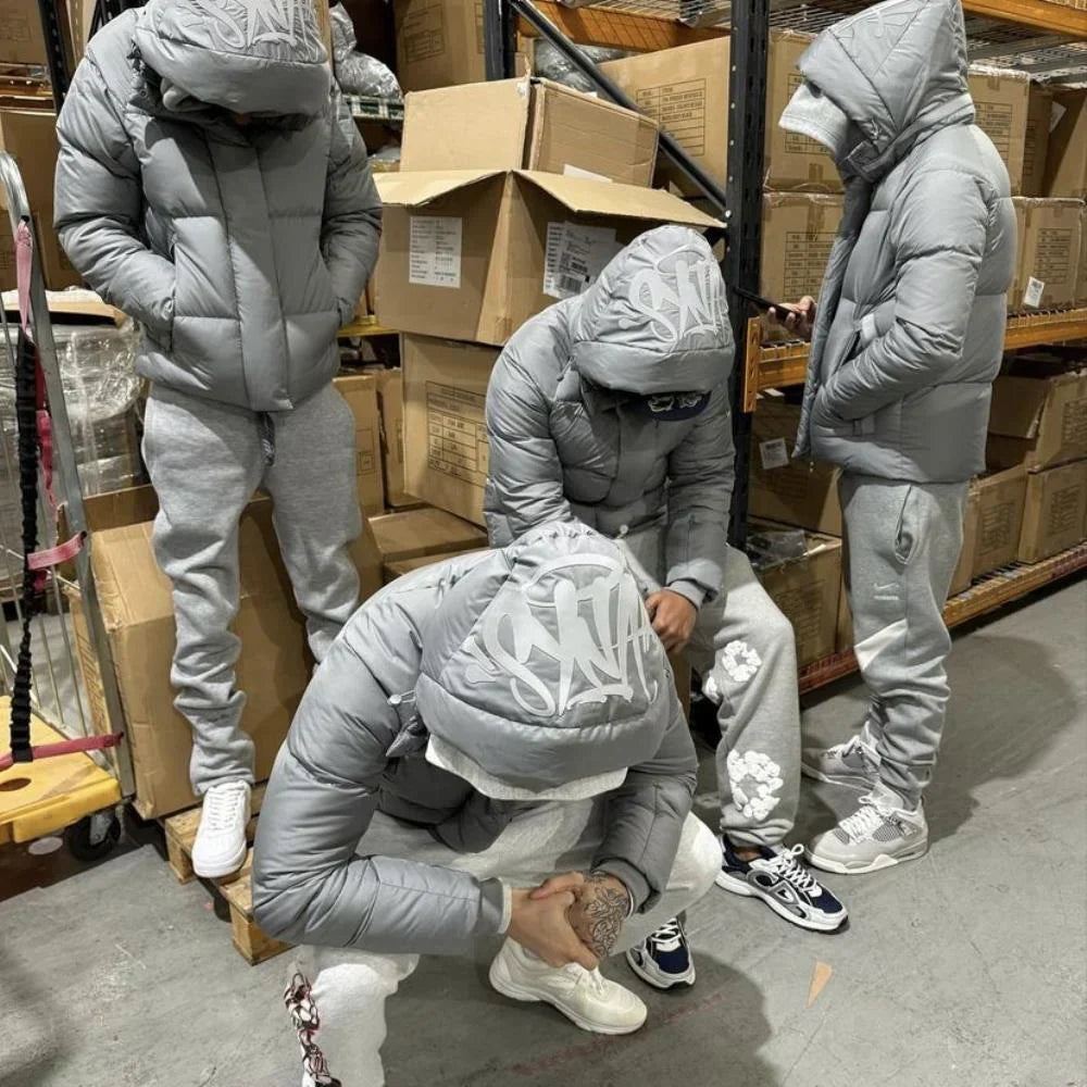 Syna Puffer Coat - Grey/White Ironleague