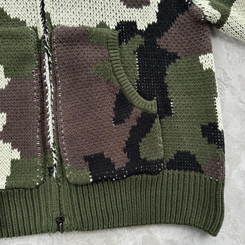 Corteiz Alcatraz Heavy Knit Zip Hoodie - Camo Ironleague